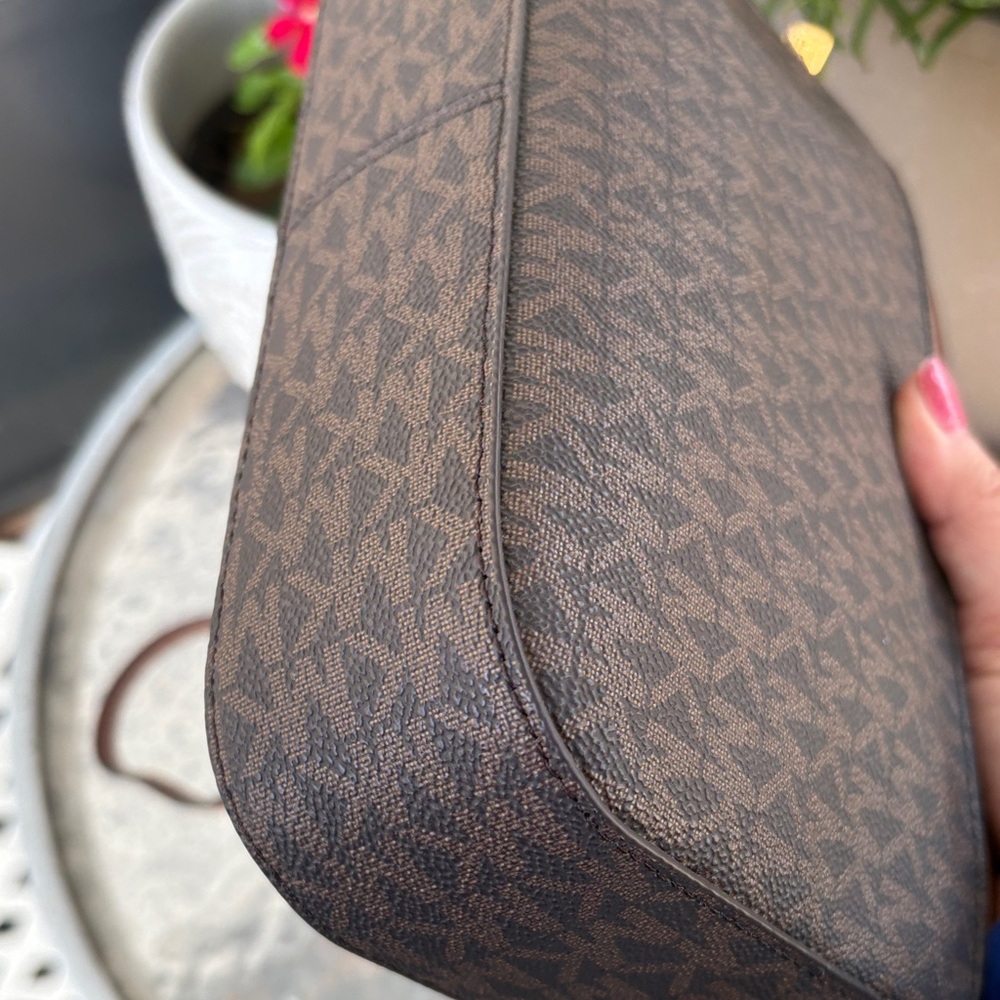Michael Kors Dark Brown and Tan Crossbody Bag - Picture 5 of 6